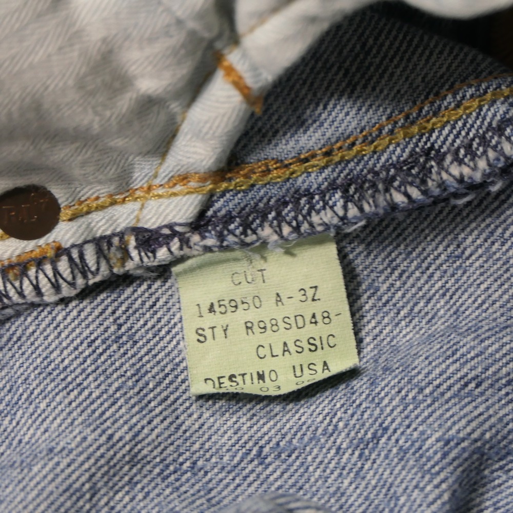 Polo Ralph Lauren 867 Classic Straight Leg Jeans 38x32 Blue Faded Denim Y2K - Picture 3 of 16